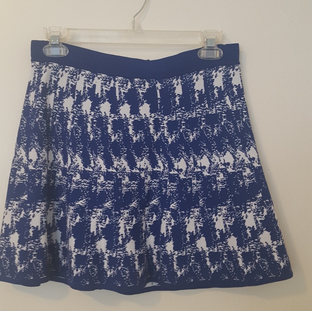 Royal blue knit skirt solid blue short size small